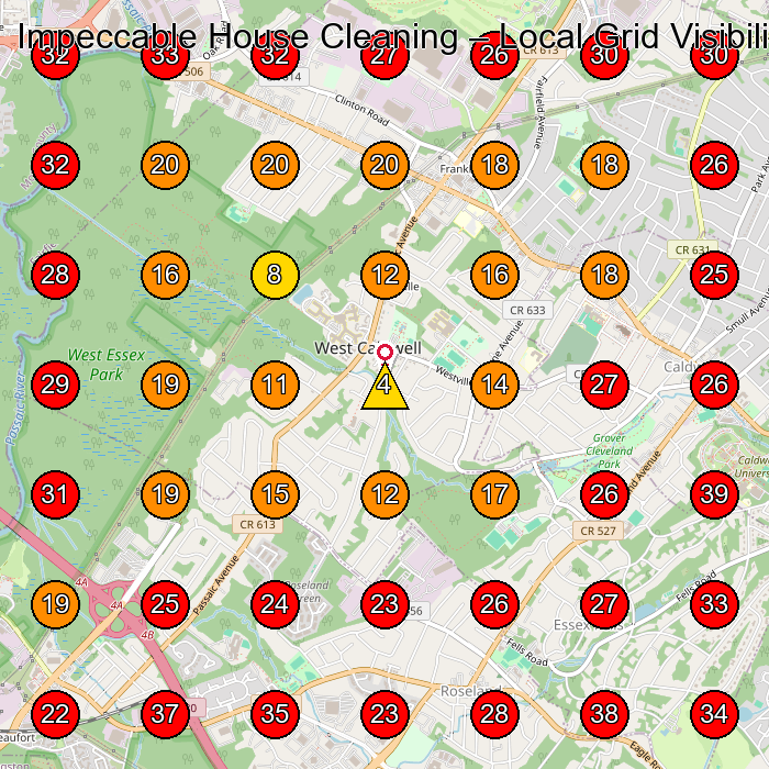 Impeccable House Cleaning GeoGrid visibility map for House Cleaning Service in None